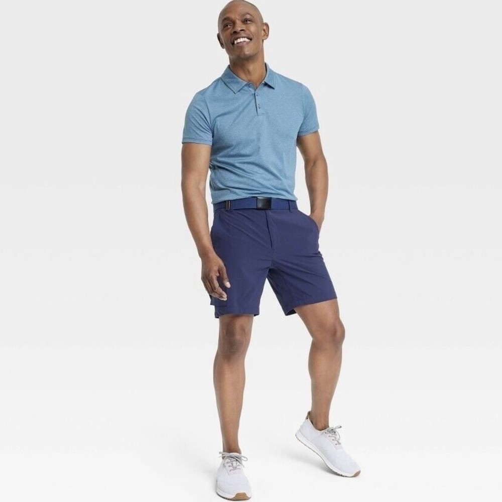 All In‎ Motion Mens Striped Performance Polo Shirt Size Small Wicking Work Golf